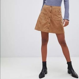 Abercrombie Faux Suede Button Up Skirt